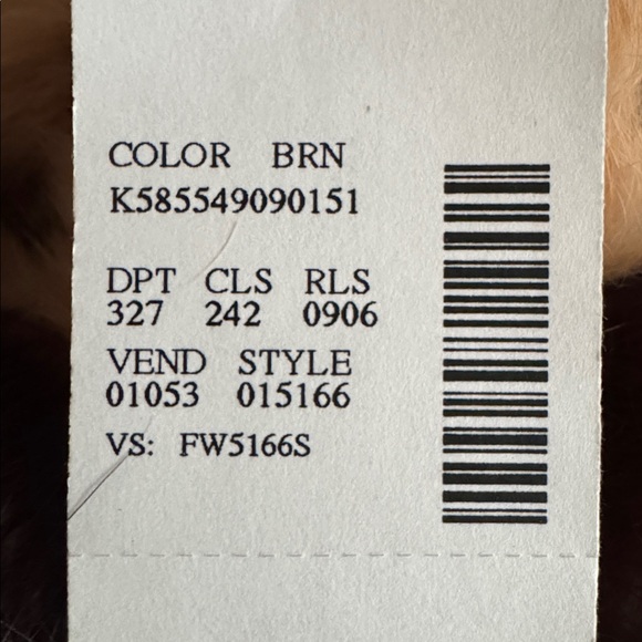 Rabbit Fur Brown and Tan Pom Pom Scarf - Picture 4 of 4